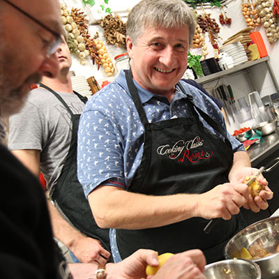 having fun in an italian cooking class